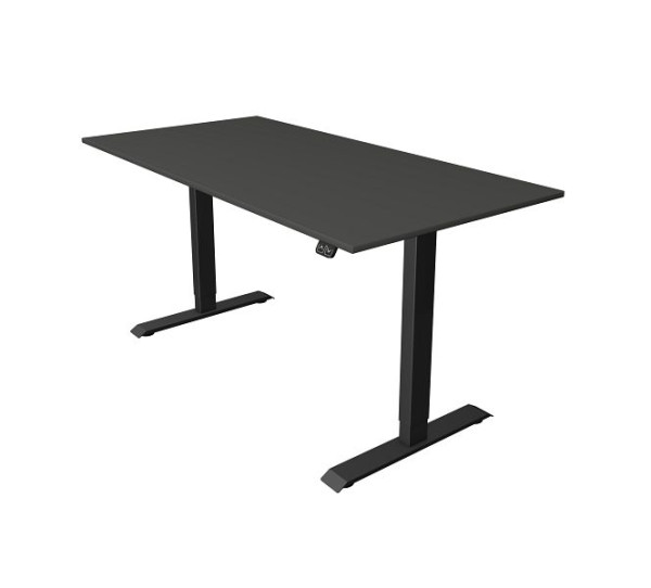 Tavolo per sedersi/in piedi Kerkmann L 1600 x P 800 mm, regolabile elettricamente in altezza da 740-1230 mm, antracite, 10181713