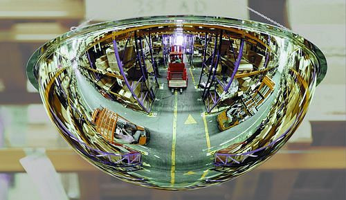 Specchio panoramico DENIOS PS 360-13, in vetro acrilico, 360°, per montaggio a soffitto, 129-692