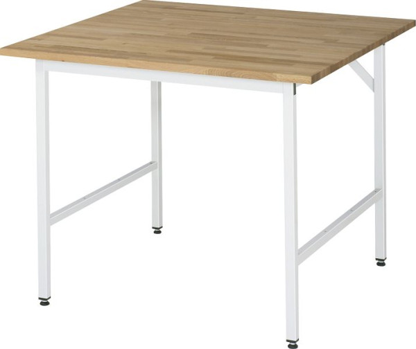 Tavolo da lavoro serie RAU Jerry (3030) - piano in faggio massiccio, regolabile in altezza, 1000x800-850x1000 mm, 06-500B10-10.12