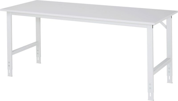 Tavolo da lavoro serie RAU Tom (6030) - regolabile in altezza, piastra in melamina, 2000x760-1080x800 mm, 06-625M80-20.12