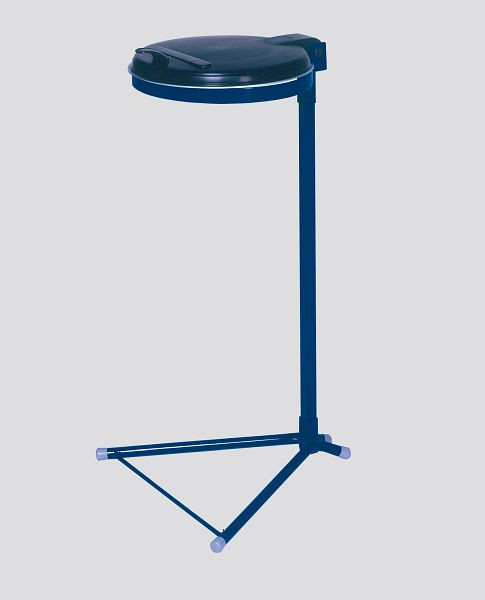 Pattumiera standard VAR con coperchio in plastica nero, blu genziana, 10203
