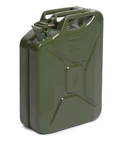 Tanica da trasporto DENIOS in acciaio, volume 20 litri, verde oliva, con omologazione UN, 218-953