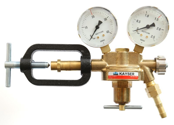 Riduttore di pressione Kayser 'acetilene', con 2 manometri, Ø 63mm, 55182