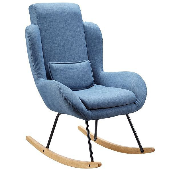 Sedia a dondolo Wohnling ROCKY design blu 75 x 110 x 88,5 cm, WL5.800