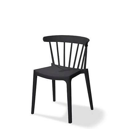 VEBA Windson sedia impilabile nero, polipropilene, 54x53x75 cm (LxPxA), 50900