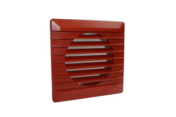 Griglia di ventilazione Marley 140x140mm con zanzariera rosso mattone, 414317