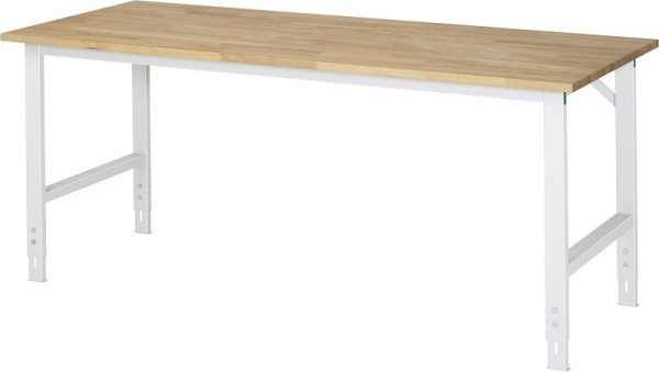 Tavolo da lavoro serie RAU Tom (6030) - piano in faggio massiccio regolabile in altezza, 2000x760-1080x800 mm, 06-625B80-20.12