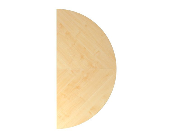 Tavolo allungabile Hammerbacher 2xquarto di cerchio QA160, 160 x 80 cm, piano: acero, spessore 25 mm, tavolo allungabile con base di supporto in grafite, altezza di lavoro 68-76 cm, VQA160/3/G