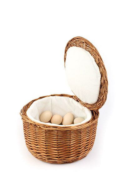 Cestino per uova APS, Ø 26 cm, altezza: 17 cm, robusto, interamente in vimini, per circa 20 uova, 30299