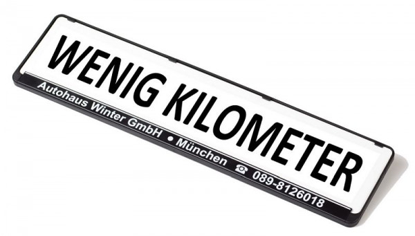 Eichner Miniletter cartello pubblicitario standard, bianco, impronta: pochi chilometri, 9219-00158