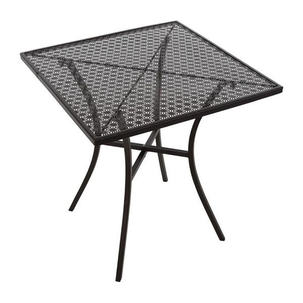 Bolero tavolo quadrato da bistrot in acciaio dal design sottile nero 70 cm, GG706