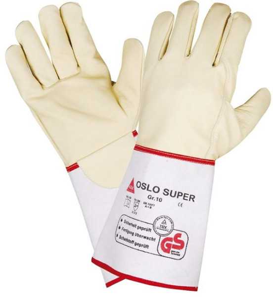 Hase Safety OSLO-SUPER, guanti per saldatura, polsini, parte superiore in pelle bovina, taglia: 7, PU: 6 paia, 105100-7