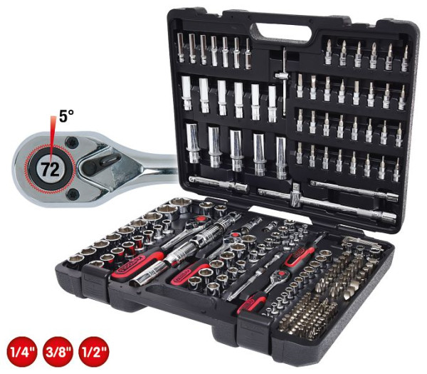 KS Tools Set di chiavi a bussola CHROMEplus 1/4"+3/8"+1/2", 195 pezzi, 918.0795
