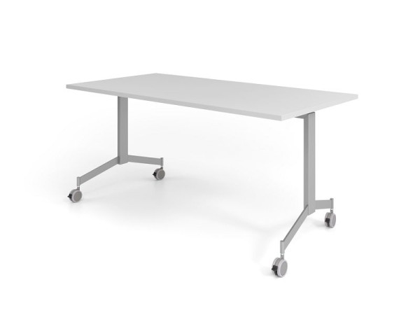 Tavolo pieghevole mobile Hammerbacher 160x80cm, grigio, piano tavolo inclinabile di 90°, VKF16/5/S