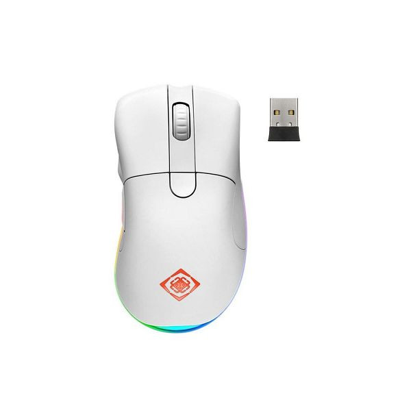 Mouse da gioco wireless Deltaco GAM-107-W WHITE LINE (senza fili, Pixart 3335, 16000 DPI), GAM-107-W
