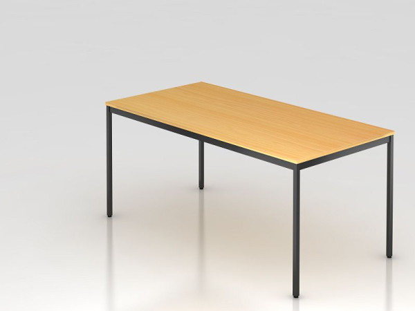 Base per tavolo da riunione Hammerbacher quadrata 160x80 cm faggio, forma rettangolare, VVS16/6/D