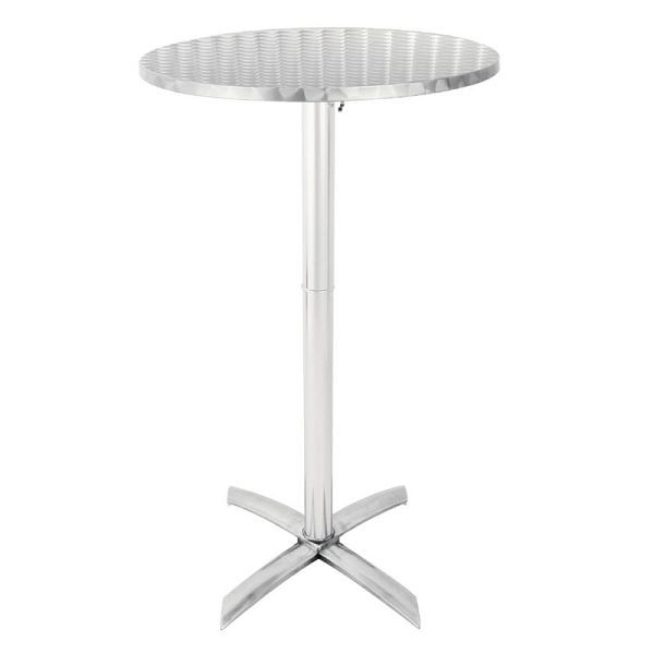 Bolero tavolo alto rotondo pieghevole in acciaio inox 60 cm, GR396