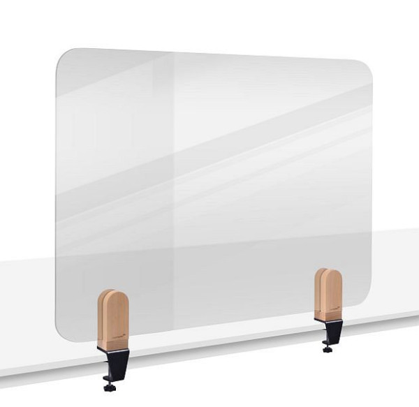 Legamaster ELEMENTS divisorio da tavolo trasparente 60x80 cm acrilico con 2 morsetti da tavolo, 7-209710