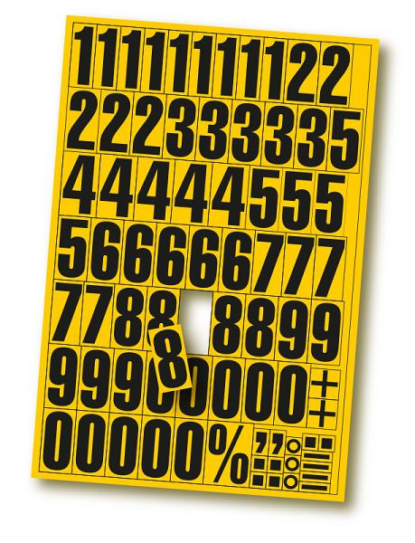 Numeri magnetici Eichner, nero su giallo, 9218-03028