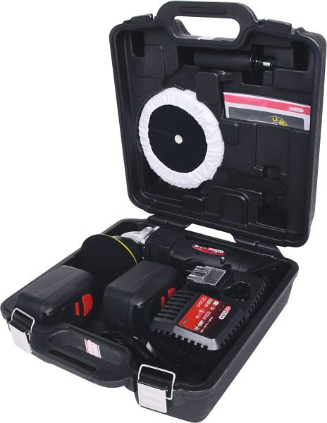 Lucidatrice a batteria KS Tools, 2.300 giri/min 18 V, con 2 batterie e 1 caricabatterie, 515.3756